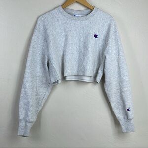 Champion Reverse Weave Gray Cropped Sweatshirt